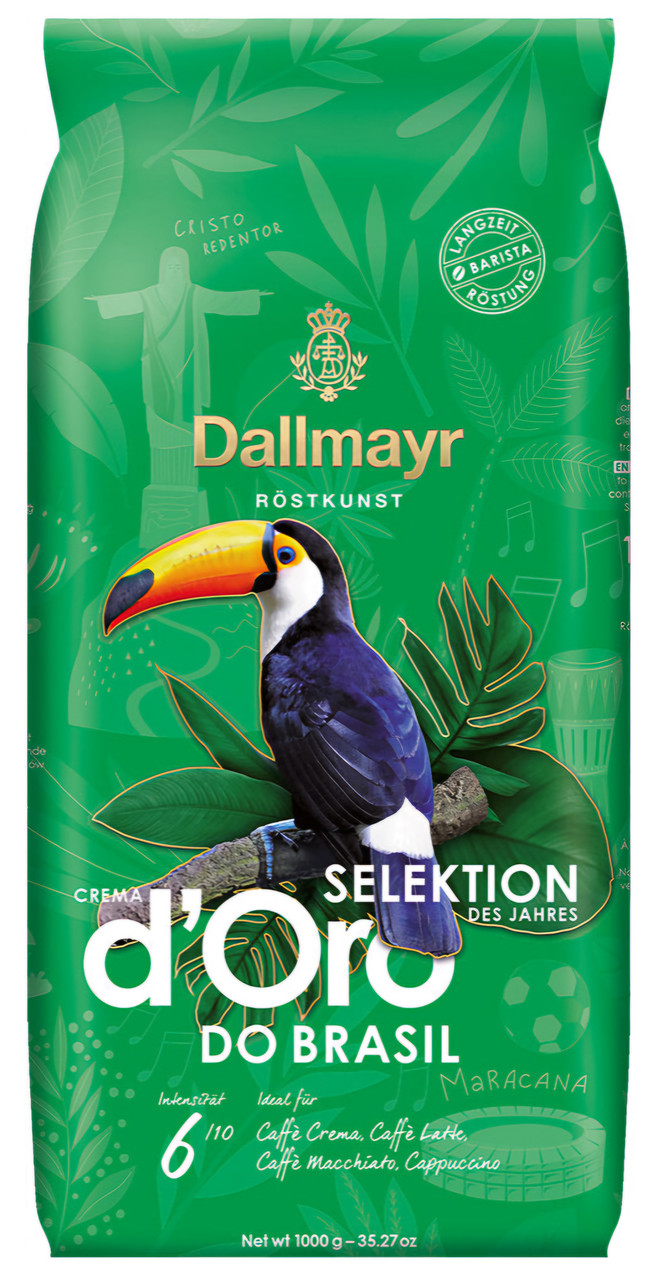 ОРИГІНАЛ! Кава в зернах Dallmayr d'Oro DO BRASIL 1кг (Dallmayr Crema D'oro Do Brasil Selektion des Jahres), Німеччина Новинка 2025