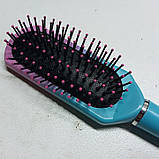 Жіноча щітка гребінець масажний для волосся для дівчинки 24х5см / для легкого розчісування волосся / 9550-25 / рожево-блакитна, фото 3