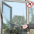 Москітна сітка на вікна Сіра 1.5х1.3 м, Tie ke mai Diy Flyscreen антимоскітна сітка на липучці, фото 3