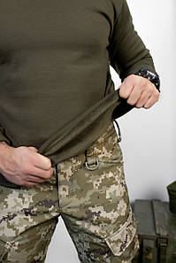 Гольф тринитка начіс на флісі, 80% бавовна, 320гр/м олива