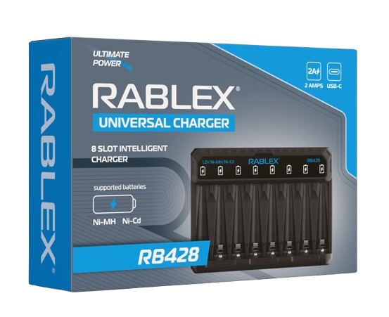 Зарядний пристрій Rablex RB428 на 8 AA/AAA R3/R6 1.2V