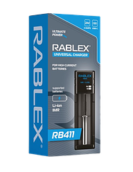 Зарядний пристрій Rablex RB411 1x18650 та ін./від USB/для високотокових акум