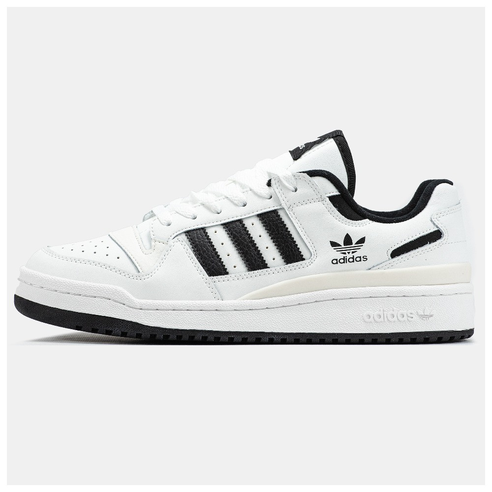 Чоловічі кросівки Adidas Forum 84 Low White Black, чорно-білі шкіряні кросівки адідас форум 84 лов