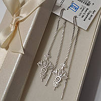 Срібні сережки Лотос