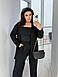 Жіночий трикотажний костюм великого розміру plussize 48-62 в рубчик довгий кардиган і брюки палаццо, фото 2