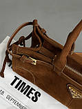 Сумка жіноча Prada Medium Suede Tote Bag через плече карамель Прада, фото 2
