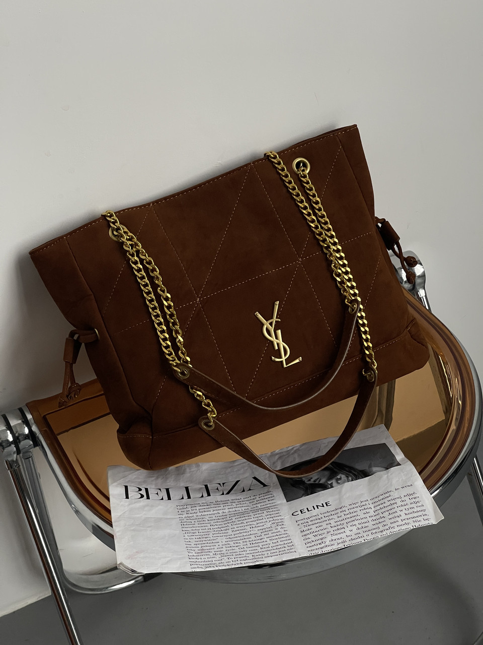 Сумка жіноча Yves Saint Laurent Jamie in Suede карамель шоппер Ів Сен Лоран