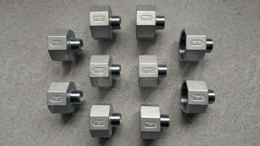 Футорка зворотна різьбова нержавіюча DN32х15 (1"1/4х1/2"), н/ж сталь AISI304, Class 150, BSPP, лита, фото 1