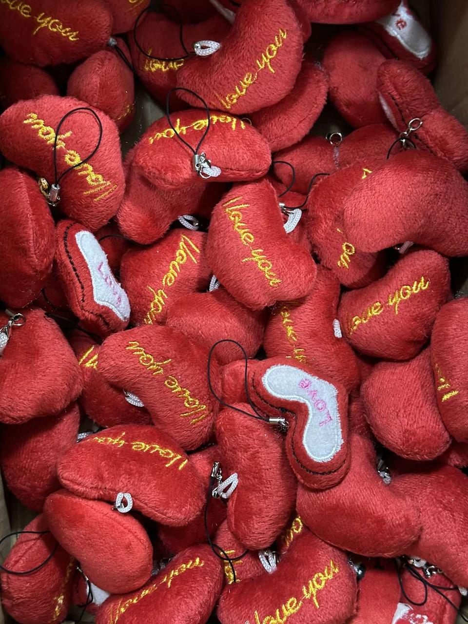 Брелок - іграшка "Сердечко",червоний, мікс, малий, ВЛ, фото 1