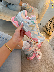 Жіночі кросівки New Balance 9060 Joe Freshgoods Inside Voices Grey Pink Нью Беланс сіро-рожеві замшеві круті красиві модні