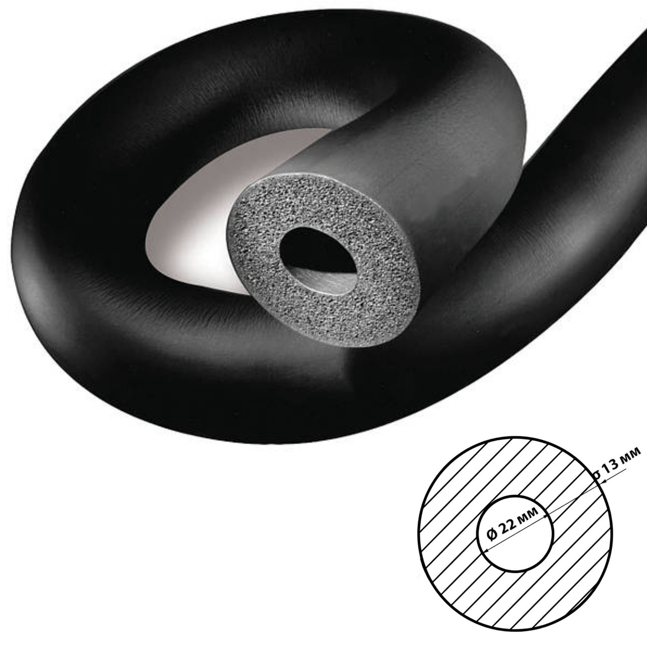 Каучукова Трубка 13*22 ODE R-FLEX PIPE товщина ізоляції 13мм