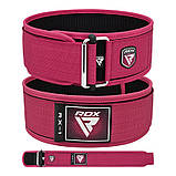 Пояс для важкої атлетики RDX RX1 Weight Lifting Belt PINK-XS, фото 5