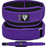 Пояс для важкої атлетики RDX RX5 Double Belt неопреновий Purpel S, фото 4