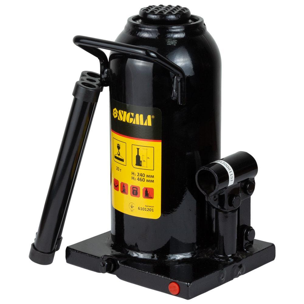 Домкрат гідравлічний пляшковий 20т H 242-452мм SIGMA (6101201), фото 1