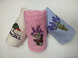 Набір 3 шт махрових рушників 40х60 лаванда