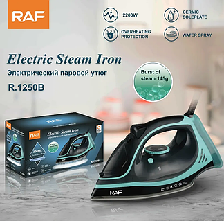 Парова праска RAF R.1250B 2200 Вт із керамічною підошвою, Електрична парова праска, Ручний відпарювач Лучшая цена