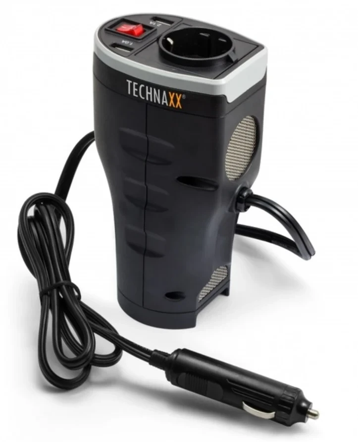 Інвертор автомобільний Technaxx TE13 з 2 USB-портами, фото 1