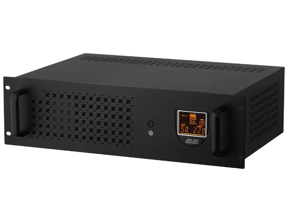 Лінійно-інтерактивне ДБЖ 2E RE1500, 1500VA/900W, RM 3U, LCD, USB, 3xSchuko (2E-RE1500)