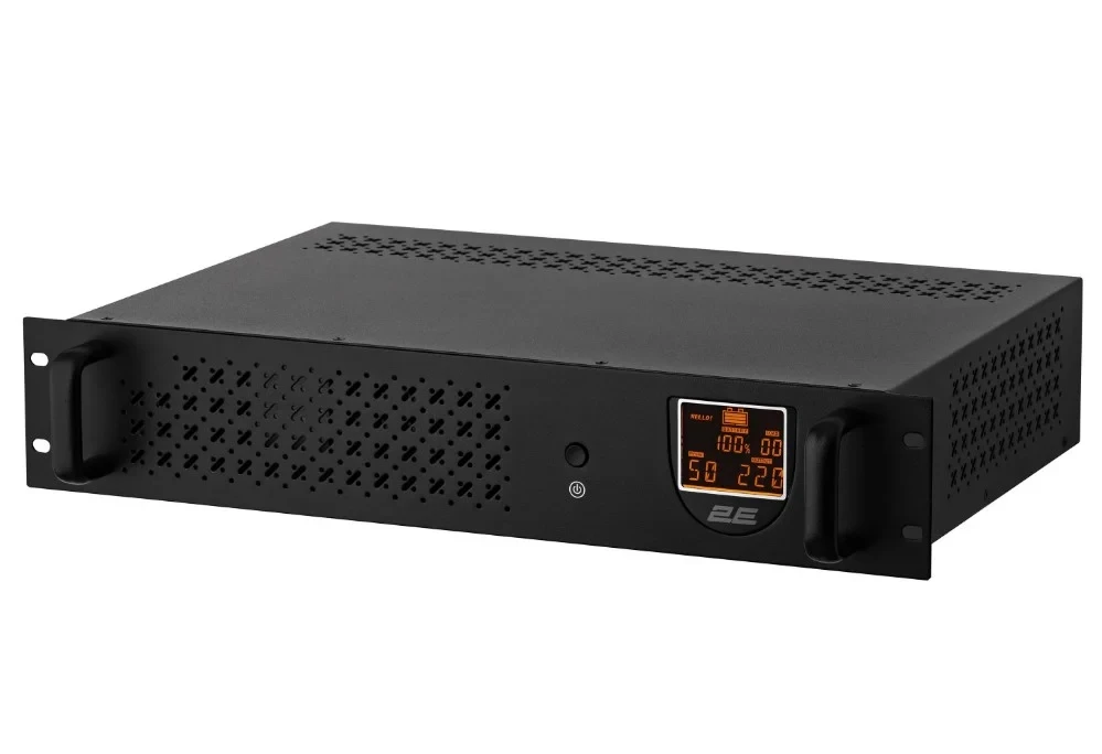 Лінійно-інтерактивне ДБЖ 2E RE650, 650VA/360W, RM 2U, LCD, USB, 2xSchuko (2E-RE650)