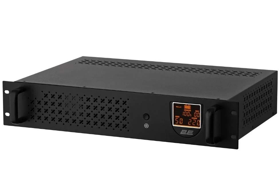 Лінійно-інтерактивне ДБЖ 2E RE850, 850VA/480W, RM 2U, LCD, USB, 2xSchuko (2E-RE850)