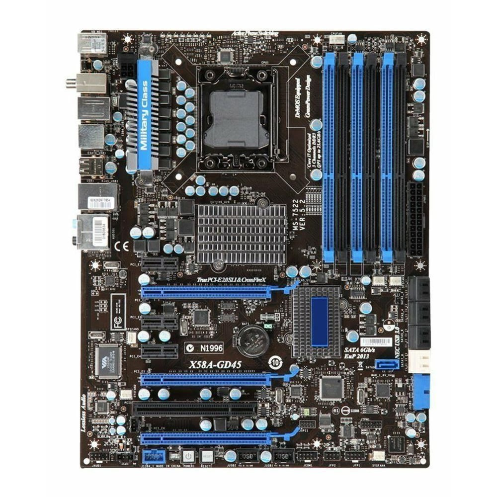 ТОПОВА НАДІЙНА Плата Socket LGA 1366 MSI X58A-GD45 на X58 чіпсеті ( 6 СЛОТІВ DDR3) з ГАРАНТІЄЮ