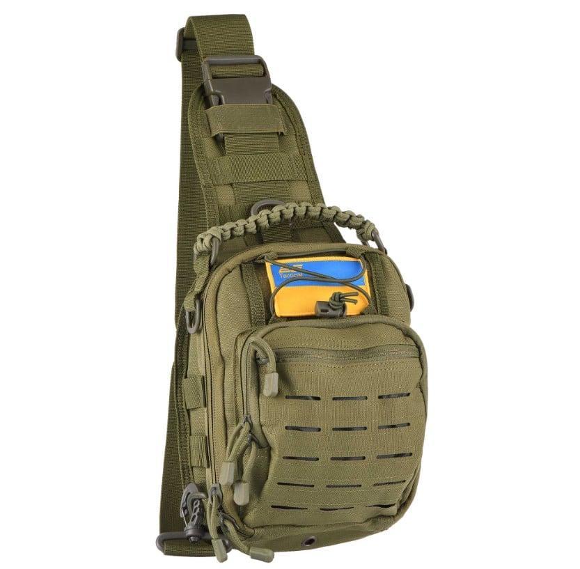 Сумка Слінг 2Е Tactical Laser Cut 2E-MILSLIBAG-Y09L-OG, зелена