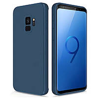Чохол силіконовий софт тач для Samsung Galaxy S9 синій із мікрофіброю