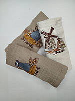 Набір 3 шт вафельних рушників 40х60 хліб