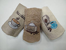 Набір 3 шт махрових рушників 40х60 кофе