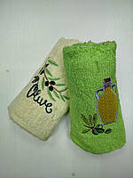 Набір 2 шт махрових рушників 40х60 оливки