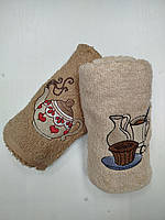 Набір 2 шт махрових рушників 40х60 кофе