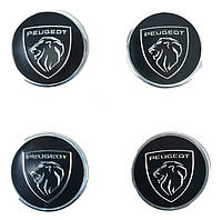 Наклейка на ковпаки PEUGEOT (60мм) чорна (4шт)