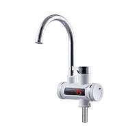 Кран-водонагрівач проточний AQUATICA s92 3.3 кВт для кухні вилив вухо на гайці з дисплеєм і термостатом