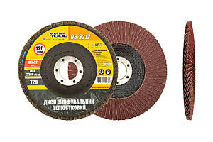 Диск шліфувальний пелюстковий конусний MASTERTOOL Т29 зерно 120 125х22 мм 08-3212