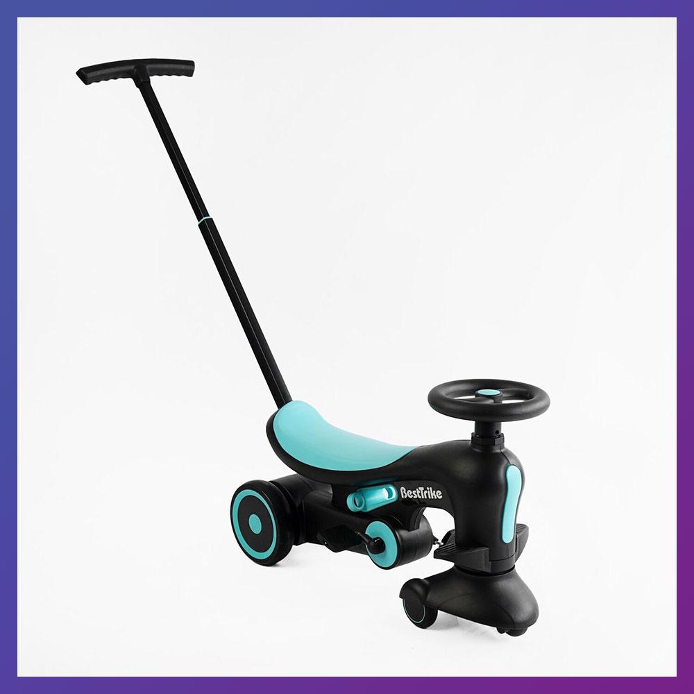 Дитячий триколісний велосипед толокар Best Trike BST-8130 з батьківською ручкою Блакитний