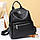 Жіноча сумка на плечі з натуральної шкіри 23х28х11, рюкзак з відділами для гаджетів, чорна, фото 4