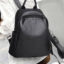 Жіночий шкіряний рюкзак міського типу 23х30х13, сумка на спину під мат, чорна