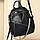 Стильна жіноча сумка міська на плечі 25х33х14, рюкзак з натуральної шкіри, чорний, фото 6