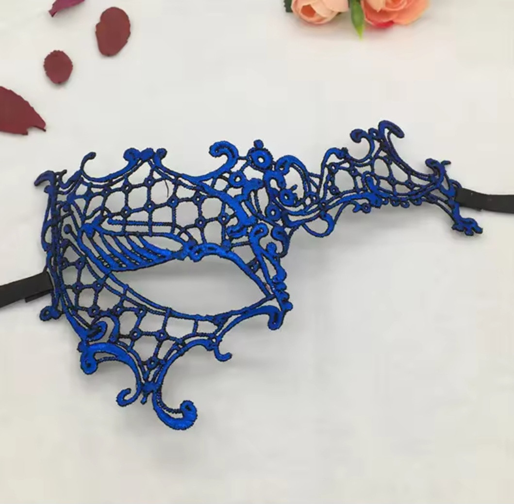 Карнавальна маска для вечірки one size синій, фото 1