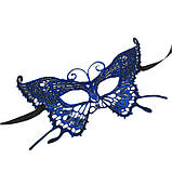 Карнавальна маска Метелик one size синій, фото 2