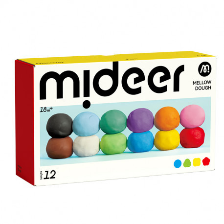 Маса для ліплення М'яке тісто (12 кольорів) Mideer toys