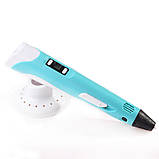 3D ручка Smart 3D Pen 2 c LCD дисплеєм, Цікава ручка 3д для дітей, Оригінальна. Колір: блакитний, фото 9
