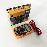 Мультиметр DT-830 LN з підсвічуванням та звуком ABaTap до 750 В Помаранчевий, тестер для вимірювання напруги, фото 9