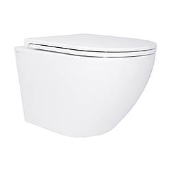 Унітаз підвісний Qtap Robin Mew безобідковий з сидінням Soft-close QT13332381АSW Krash Твій Вибір