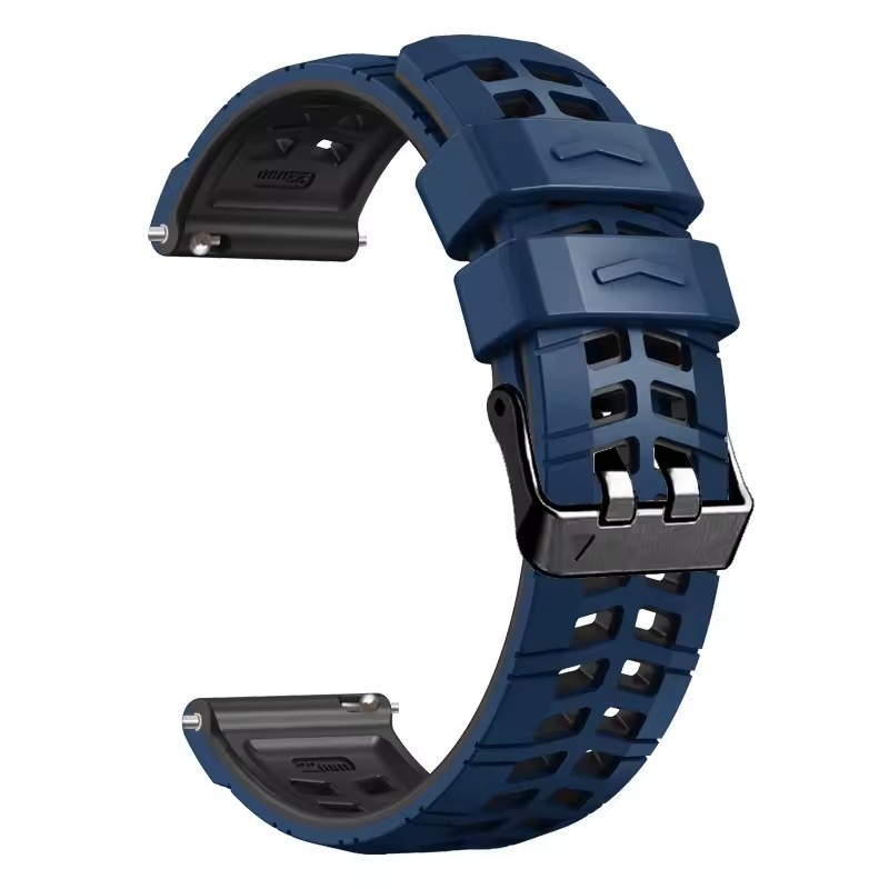 Ремінець силіконовий для годинника Sport 2 темно-синій з чорним 22 мм, фото 1
