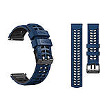Ремінець силіконовий для годинника Sport 2 темно-синій з чорним 22 мм, фото 3