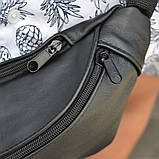 Шкіряна бананка, чоловіча сумка жіноча з натуральної шкіри, чорна барсетка, фото 9