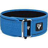 Пояс для важкої атлетики RDX RX1 Weight Lifting Belt BLUE-XL, фото 4