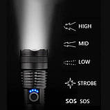 Ліхтар ручний Police X71A-HP50, ЗУ micro USB, 1x18650/3xAAA, zoom, індикація заряду, якісний ліхтарик, фото 9
