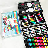 Набір для творчості в алюмінієвій валізі Єдиноріг 145 предметів, чемодан для малювання дитячий кейс. Колір:, фото 10
